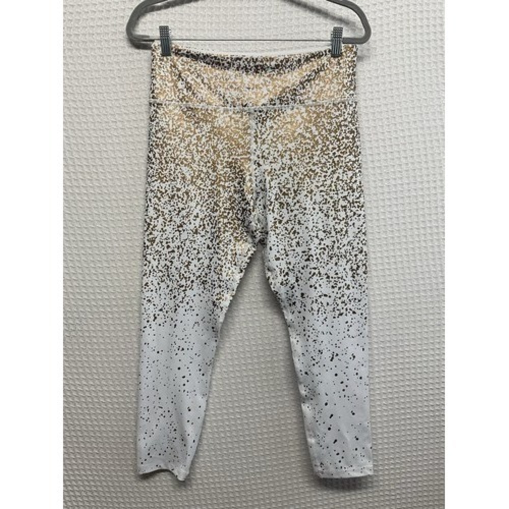 NWOT Zyia Active White/Gold Light Hi-Rise 7/8โ Tight Leggings Women 12 China